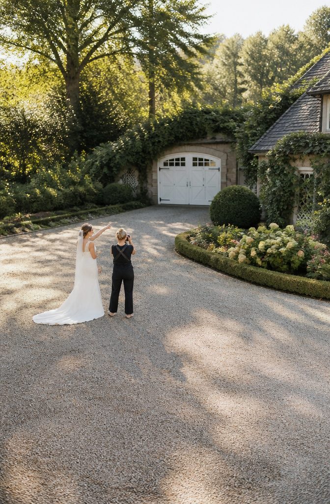Perfect Wedding Photos: 8 Preparation Ideas for 2026 6 Photographer examining the wedding venue for potential photo spots.